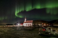 Aurora Borealis or northern Lights during winter at southern Iceland