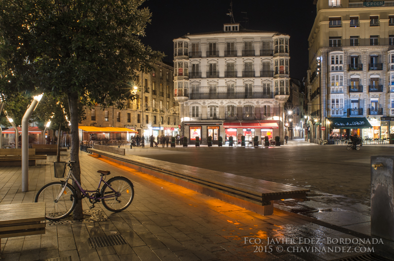 Vitoria Gasteiz cityscape in the night, Alava, Basque Country, Spain